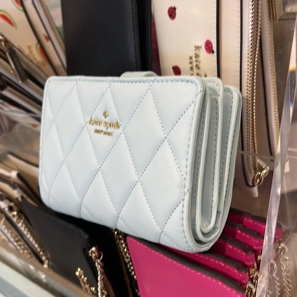 Kate Spade Carey Medium Compartment Bifold Wallet 
COLOR: Turquoise - Picture 2 of 16